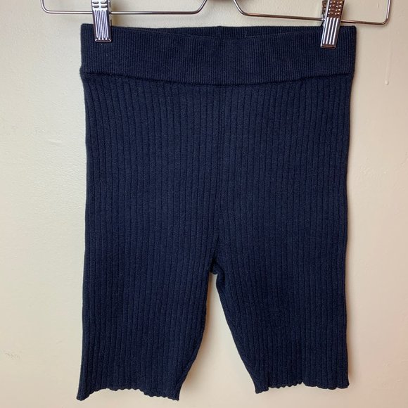 Black Knit Biker Shorts - Picture 1 of 2